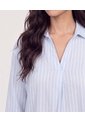 Blusa Fluida Manga 3/4  Para Mujer Celeste Ostu de Ostu