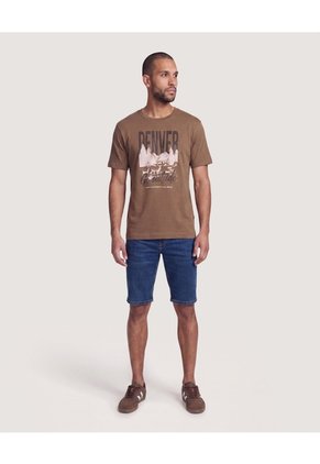 Bermuda Slim Denim  Para Hombre Azul Ostu