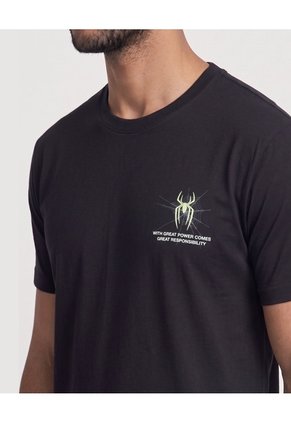 Camiseta Spider-Man Outline  Para Hombre Negro Ostu