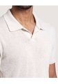 Polo Tricot Cuello Abierto  Para Hombre Beige Ostu de Ostu