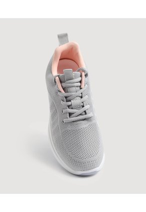 Tenis Deportivos Tejido  Para Mujer Gris Ostu