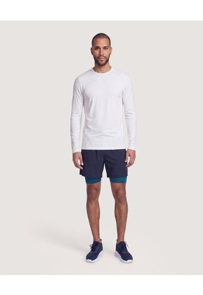 Camiseta Fitted Manga Larga Para Hombre Blanco Ostu