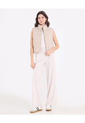 Chaleco Para Mujer Acolchado Color Beige Marca Ostu #40250032