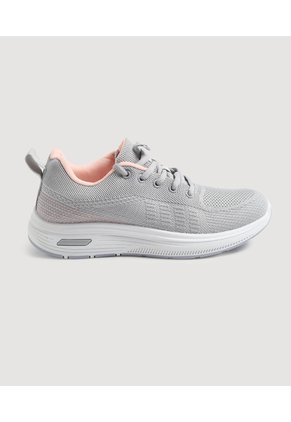 Tenis Deportivos Tejido  Para Mujer Gris Ostu