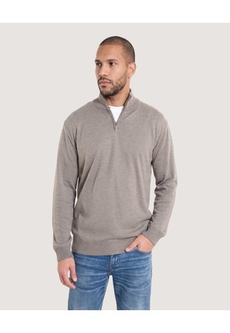Saco Half Zipper Cuello Alto  Para Hombre Gris Ostu Ostu