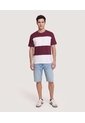 Camiseta Relaxed Block  Para Hombre Vino Ostu de Ostu