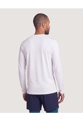 Camiseta Fitted Manga Larga Para Hombre Blanco Ostu