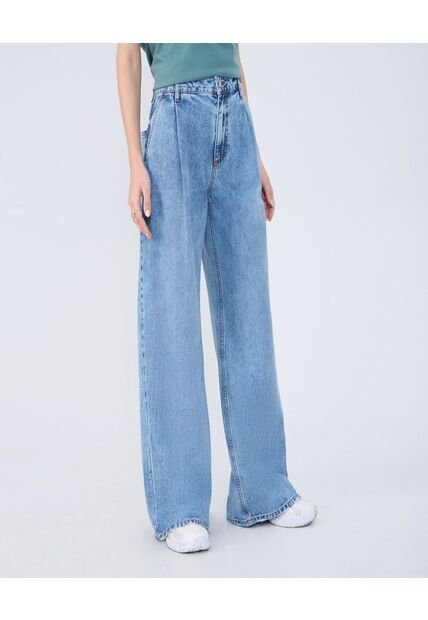 Jean Para Mujer Wide-Leg Color Azul Medio Marca Ostu #40160489