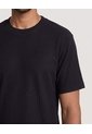 Camiseta Regular Texturizada  Para Hombre Negro Ostu de Ostu