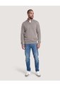 Saco Half Zipper Cuello Alto  Para Hombre Gris Ostu de Ostu