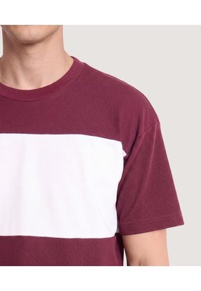 Camiseta Relaxed Block Para Hombre Vino Ostu