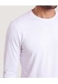 Camiseta Fitted Manga Larga  Para Hombre Blanco Ostu de Ostu