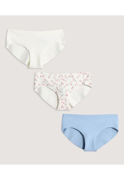 Panty Hipster Invisible Floral Pack X3 X3 Para Mujer Surtido Ostu