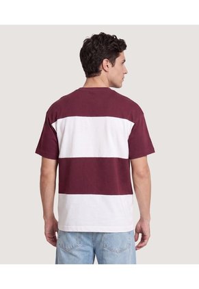 Camiseta Relaxed Block Para Hombre Vino Ostu