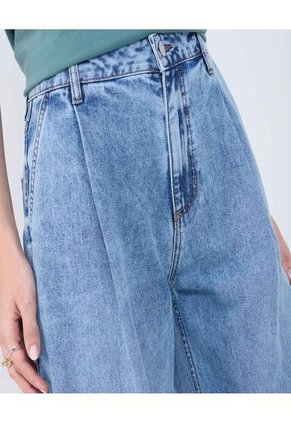 Jean Para Mujer Wide-Leg Color Azul Medio Marca Ostu #40160489