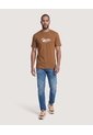 Camiseta Basica Con Screen  Para Hombre Café Ostu de Ostu