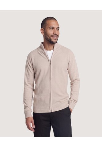 Saco Tejido Full Zipper  Para Hombre Arena Ostu Ostu