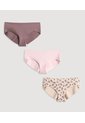 Panty Hipster Invisible Floral Pack X3 X3 Para Mujer Surtido Ostu de Ostu