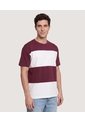 Camiseta Relaxed Block  Para Hombre Vino Ostu de Ostu
