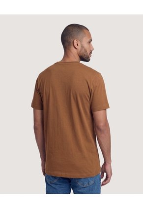 Camiseta Basica Con Screen Para Hombre Café Ostu