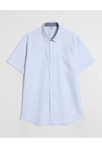 Camisa  Para Hombre Manga Corta Con Bolsillo Cuello Casual M Color Blanco Marca Ostu #60010892 Ostu