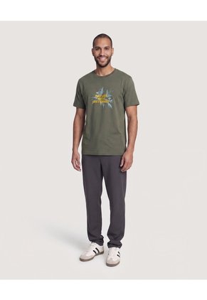 Camiseta Screen Regular Para Hombre Verde Ostu
