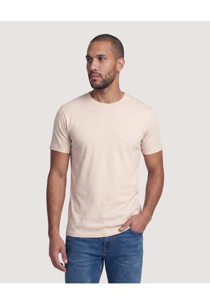 Camiseta Basica Cuello Redondo  Para Hombre Arena Ostu
