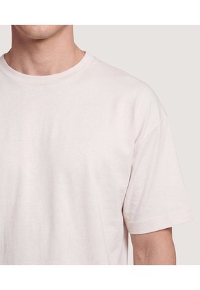 Camiseta Estampado Posterior Para Hombre Beige Ostu