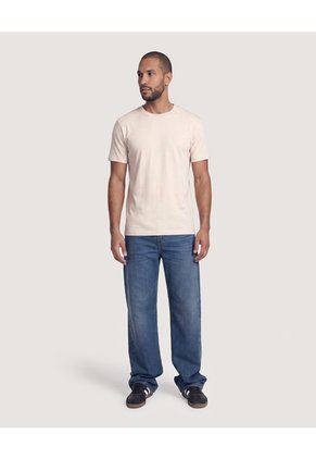 Camiseta Basica Cuello Redondo  Para Hombre Arena Ostu