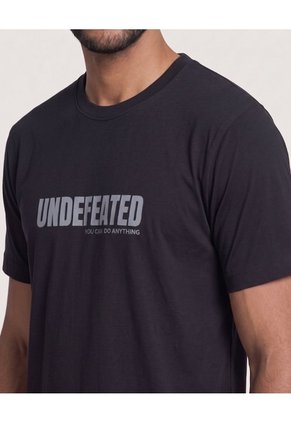 Camiseta Basica Con Screen  Para Hombre Negro Ostu