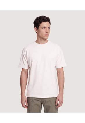 Camiseta Estampado Posterior Para Hombre Beige Ostu