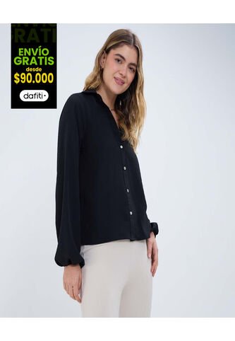 Camisa Para Mujer Manga Larga Color Negro Marca Ostu #40010275 Ostu