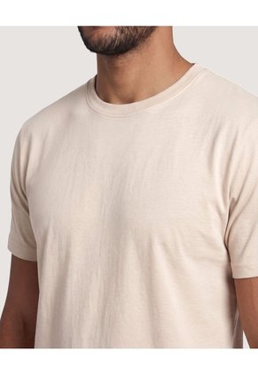 Camiseta Basica Cuello Redondo  Para Hombre Arena Ostu