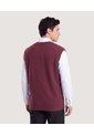 Chaleco Texturizado Cuello V  Para Hombre Vino Ostu de Ostu