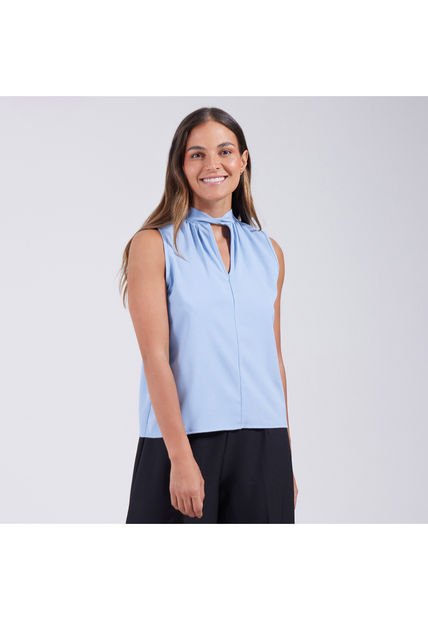 Blusa Para Mujer Manga Sisa Color Azul  Marca Ostu #40120862