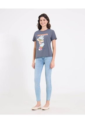 Camiseta  Para Mujer Manga Corta Cuello Redondo Color Gris Marca Ostu #40092751