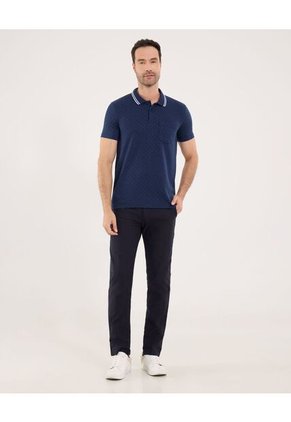 Polo Para Hombre Cuello Tejido Con Bolsillo Color Azul  Marca Ostu #60110744