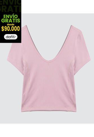 Crop Top Para Mujer Manga Corta Color Morado Marca Ostu #40092191 Ostu