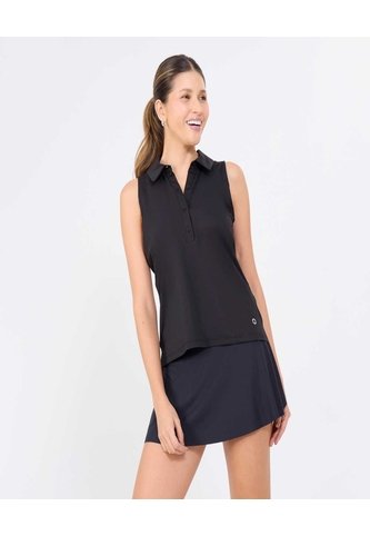 Polo Para Mujer Manga Sisa Color Negro Marca Ostu #40110165 Ostu