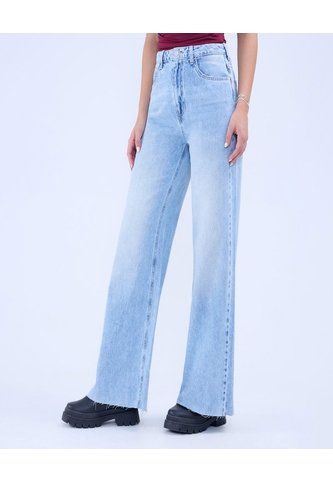 Jean Para Mujer Wide-Leg Color Azul Claro Marca Ostu #40160549 Ostu