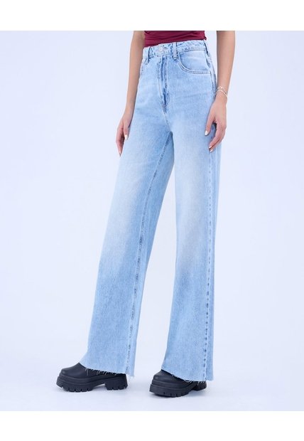 Jean Para Mujer Wide-Leg Color Azul Claro Marca Ostu #40160549