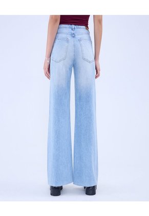 Jean Para Mujer Wide-Leg Color Azul Claro Marca Ostu #40160549