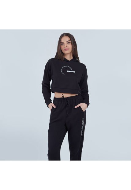 Buzo Para Mujer Hoodie Color Negro Marca Ostu #40060293