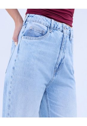 Jean Para Mujer Wide-Leg Color Azul Claro Marca Ostu #40160549