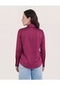 Camisa  Para Mujer Manga Larga Color Vino Marca Ostu #40010379 de Ostu