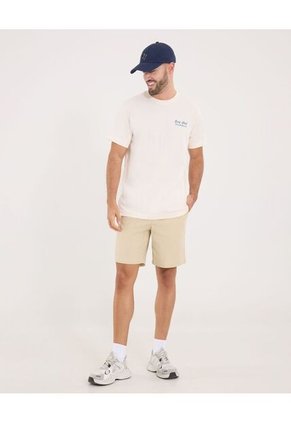 Camiseta Para Hombre Manga Corta Cuello Redondo Color Crema Marca Ostu #60091789