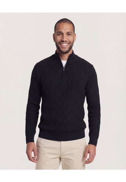 Saco  Para Hombre Cuello Alto O Cuello Tortuga Color Negro Marca Ostu #60330049
