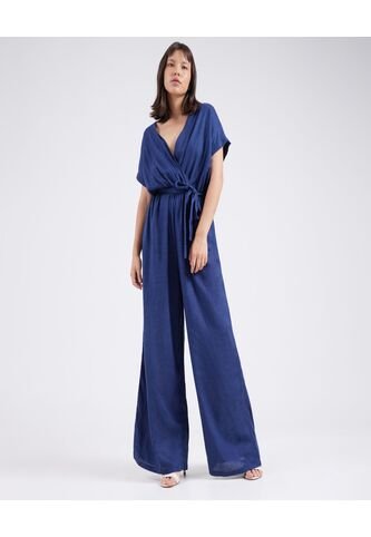 Enterizo Para Mujer Manga Corta Color Azul  Marca Ostu #40320064 Ostu