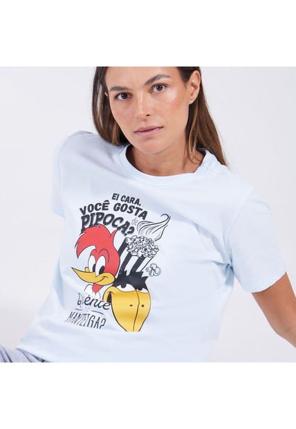 Camiseta Para Mujer Manga Corta Color Azul  Marca Ostu #40091774