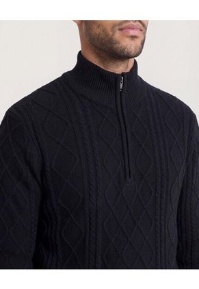 Saco  Para Hombre Cuello Alto O Cuello Tortuga Color Negro Marca Ostu #60330049